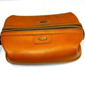 Vintage John Weitz Dopp Kit by Buxton Fandango Cowhide Leather Zip Up Bag Travel